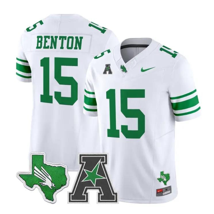 Justin Benton Jersey #15 North Texas Mean Green 2026 Vapor Stitched by My Store NCAA Football Jerseys