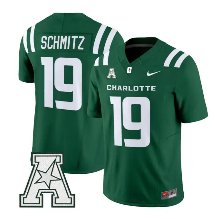 Kadin Schmitz Jersey #19 Charlotte 49ers 2026 Vapor Limited Stitched by My Store NCAA Football Jerseys