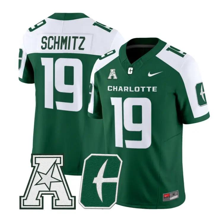 Kadin Schmitz Jersey #19 Charlotte 49ers 2026 Vapor Limited Stitched by My Store NCAA Football Jerseys