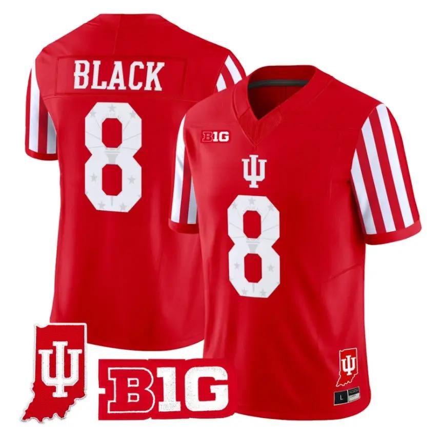 Kaelon Black Jersey #8 Indiana Hoosiers 2026 Indiana State Patch Vapor Stitched by My Store NCAA Football Jerseys