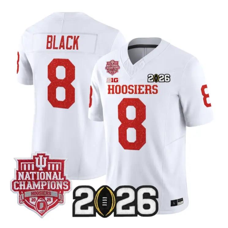 Kaelon Black Jersey #8 Indiana Hoosiers 2026 Glitter Vapor All Stitched by My Store NCAA Football Jerseys