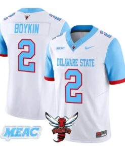Kobe Boykin Jersey #2 Delaware State Hornets 2026 Vapor All Stitched by My Store NCAA Football Jerseys