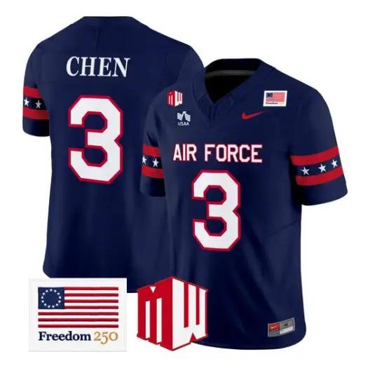 Kyle Chen Jersey #3 Air Force Falcons 2026 Freedom 250 Vapor Stitched by My Store NCAA Football Jerseys