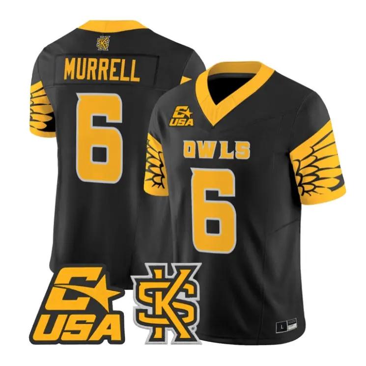 LaTrelle Murrell Jersey #6 Kennesaw State Owls 2026 Limited Stitched by My Store NCAA Football Jerseys