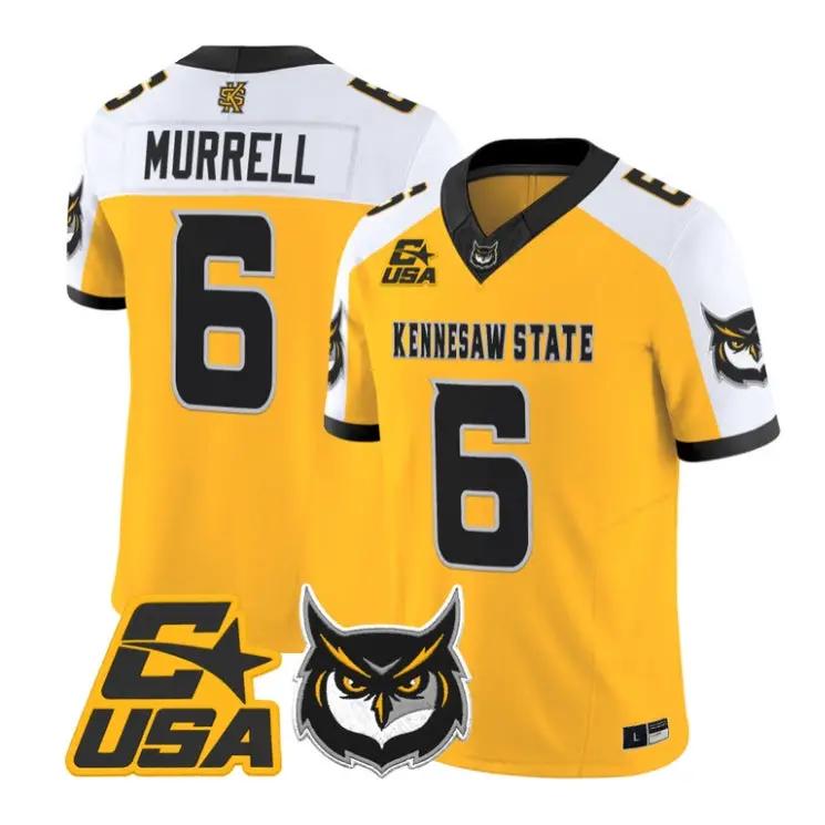 LaTrelle Murrell Jersey #6 Kennesaw State Owls 2026 Limited Stitched by My Store NCAA Football Jerseys
