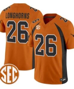 Longhorns Jersey #26 Texas Longhorns 1990 Throwback 2026 Vapor Limited Stitched by My Store NCAA Football Jerseys