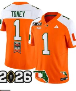 Malachi Toney Jersey #1 Miami Hurricanes 2026 Vapor Limited All Stitched Orange by My Store NCAA Football Jerseys