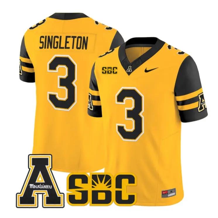 Malachi Singleton Jersey #3 App State Mountaineers 2026 All Stitched by My Store NCAA Football Jerseys