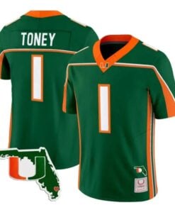 Malachi Toney Jersey #1 Miami Hurricanes Throwback Florida Patch Stitched by My Store NCAA Football Jerseys