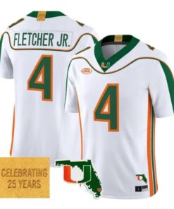Mark Fletcher Jr Jersey #4 Miami Hurricanes 2001 Throwback 2026 Stitched by My Store NCAA Football Jerseys