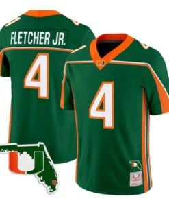 Mark Fletcher Jr Jersey #4 Miami Hurricanes 2026 Florida Patch Stitched by My Store NCAA Football Jerseys