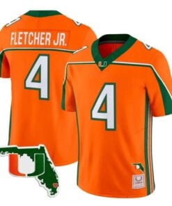 Mark Fletcher Jr Jersey #4 Miami Hurricanes 2026 Florida Patch Stitched by My Store NCAA Football Jerseys