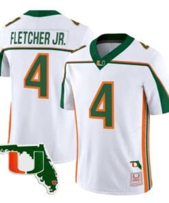 Mark Fletcher Jr Jersey #4 Miami Hurricanes 2026 Florida Patch Stitched by My Store NCAA Football Jerseys