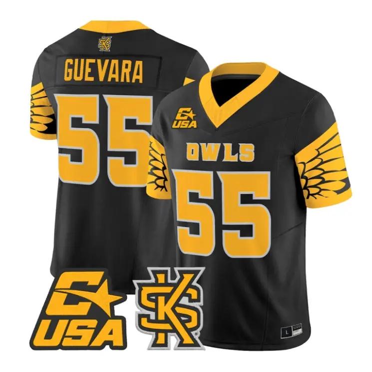 Mateo Guevara Jersey #55 Kennesaw State Owls 2026 Vapor All Stitched by My Store NCAA Football Jerseys