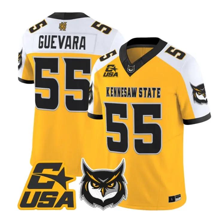 Mateo Guevara Jersey #55 Kennesaw State Owls 2026 Vapor All Stitched by My Store NCAA Football Jerseys