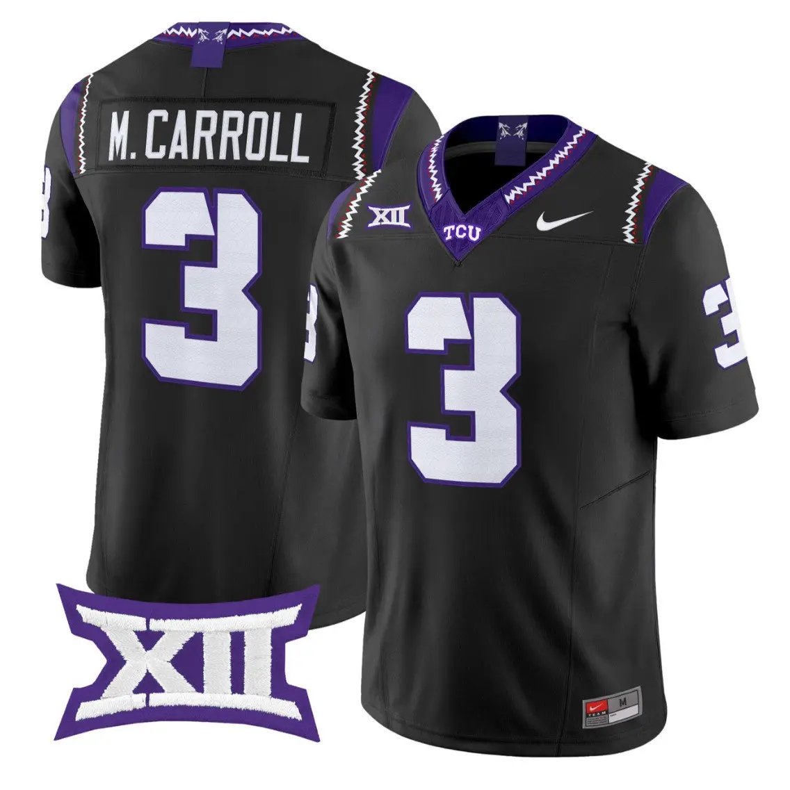 Max Carroll Jersey #3 TCU Horned Frogs 2026 Vapor Limited Football Stitched - Top Design Fan Max Carroll Jersey #3 TCU Horned Frogs 2026 Vapor Limited Football Stitched