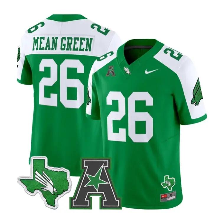 Mean Green Jersey #26 North Texas Mean Green 2026 Vapor All Stitched by My Store NCAA Football Jerseys