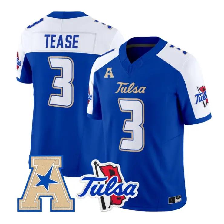 Micah Tease Jersey #3 Tulsa Golden Hurricane 2026 Limited Stitched by My Store NCAA Football Jerseys