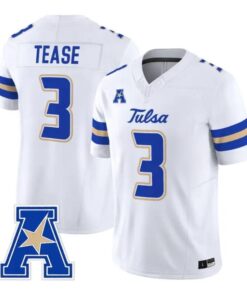 Micah Tease Jersey #3 Tulsa Golden Hurricane 2026 Limited Stitched by My Store NCAA Football Jerseys