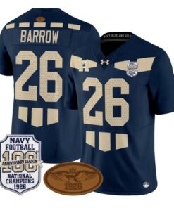 Michael Barrow Jersey #26 Navy Midshipmen 1926 National Championship Stitched by My Store NCAA Football Jerseys