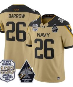 Michael Barrow Jersey #26 Navy Midshipmen 100th Anni Patch Stitched by My Store NCAA Football Jerseys