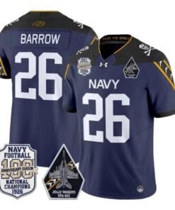 Michael Barrow Jersey #26 Navy Midshipmen 100th Anni Patch Stitched by My Store NCAA Football Jerseys