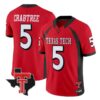 Michael Crabtree Jersey #5 Texas Tech Red Raiders 2026 Vapor All Stitched - Top Design Fan Michael Crabtree Jersey #5 Texas Tech Red Raiders 2026 Vapor All Stitched