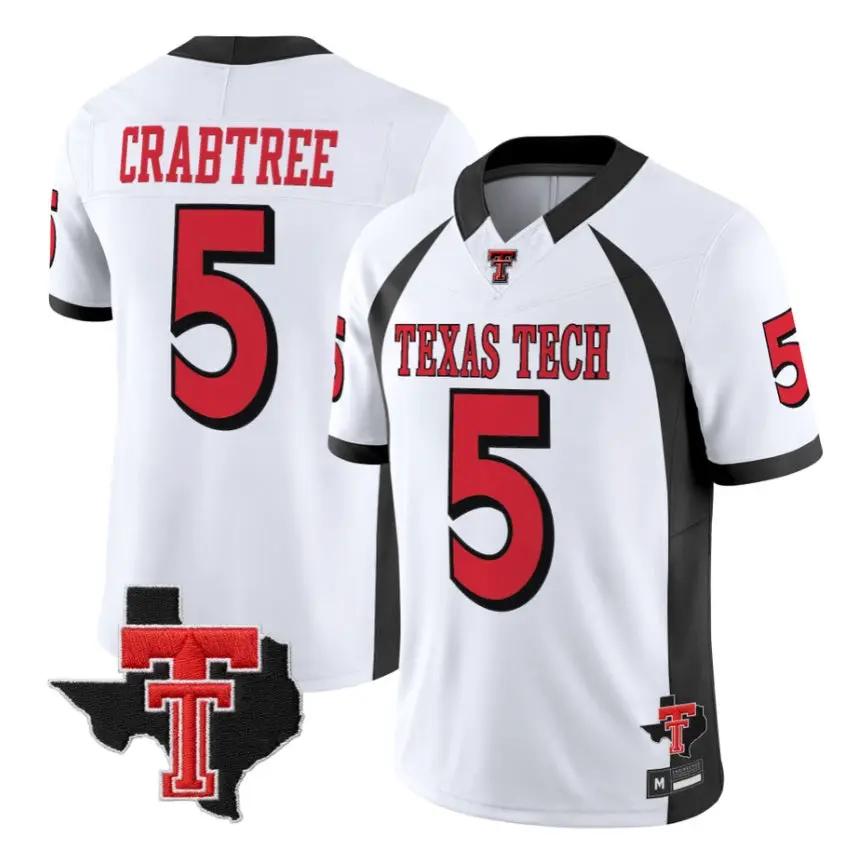 Michael Crabtree Jersey #5 Texas Tech Red Raiders 2026 Vapor All Stitched by My Store NCAA Football Jerseys
