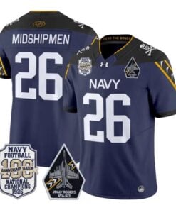 Midshipmen Jersey #26 Navy Midshipmen 100th Anniversary Patch Stitched by My Store NCAA Football Jerseys