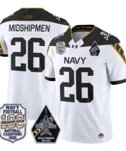 Midshipmen Jersey #26 Navy Midshipmen 100th Anniversary Patch Stitched by My Store NCAA Football Jerseys