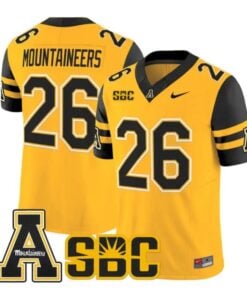 Mountaineers Jersey #26 App State Mountaineers 2026 Vapor Stitched by My Store NCAA Football Jerseys