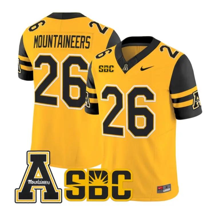 Mountaineers Jersey #26 App State Mountaineers 2026 Vapor Stitched by My Store NCAA Football Jerseys