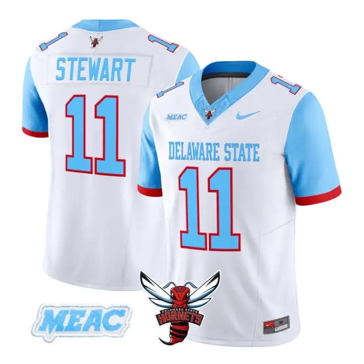 Nathan Stewart Jersey #11 Delaware State Hornets 2026 Vapor Stitched by My Store NCAA Football Jerseys