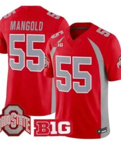 Nick Mangold Jersey #55 Ohio State Buckeyes 1990 Throwback All Stitched by My Store NCAA Football Jerseys