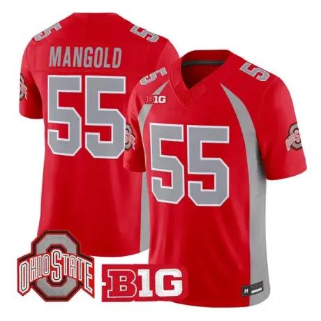 Nick Mangold Jersey #55 Ohio State Buckeyes 1990 Throwback All Stitched by My Store NCAA Football Jerseys