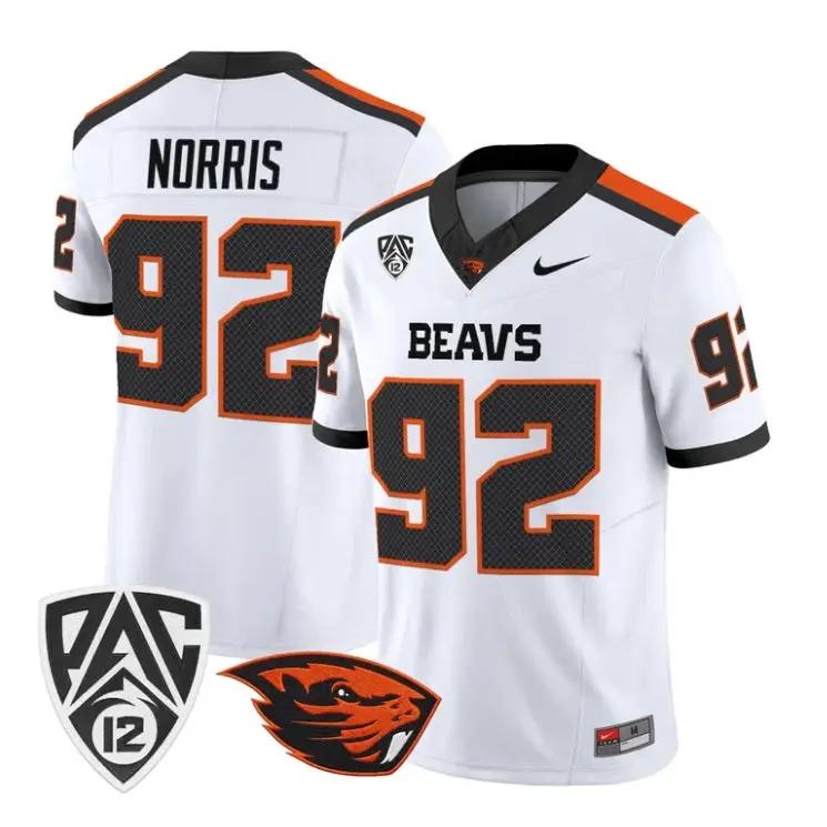 Nick Norris Jersey #92 Oregon State Beavers 2026 Vapor All Stitched by My Store NCAA Football Jerseys