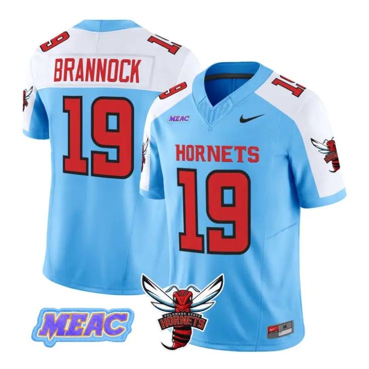 Noah Brannock Jersey #19 Delaware State Hornets 2026 Vapor Stitched by My Store NCAA Football Jerseys