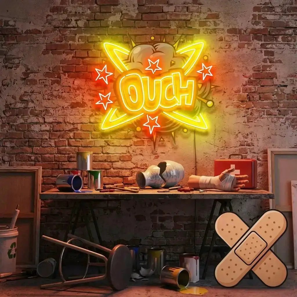 Ouch Artwork Led Neon Sign Light by VN339