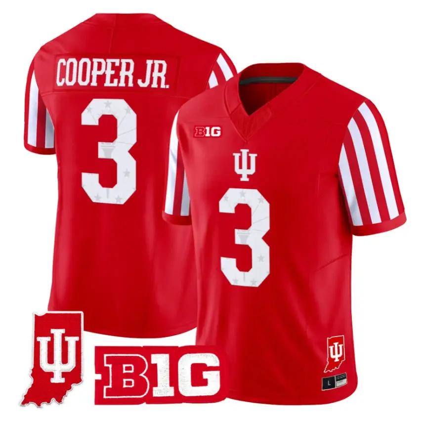 Omar Cooper Jr Jersey #3 Indiana Hoosiers 2026 Indiana State Patch Vapor Stitched - Top Design Fan Omar Cooper Jr Jersey #3 Indiana Hoosiers 2026 Indiana State Patch Vapor Stitched