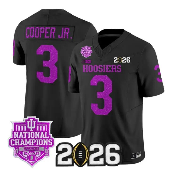 Omar Cooper Jr Jersey #3 Indiana Hoosiers 2026 Glitter Vapor Stitched by My Store NCAA Football Jerseys