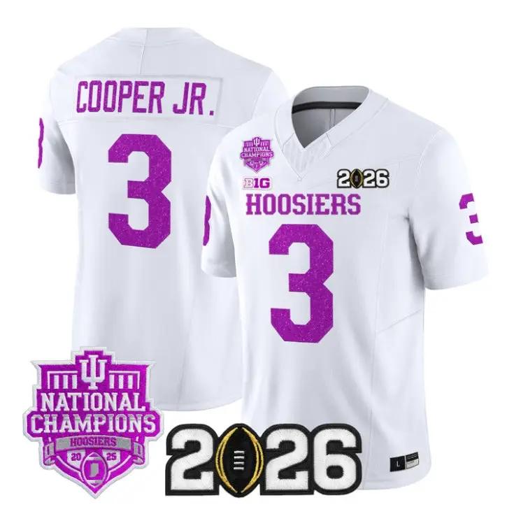 Omar Cooper Jr Jersey #3 Indiana Hoosiers 2026 Glitter Vapor Stitched by My Store NCAA Football Jerseys