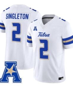 Oran Singleton Jr Jersey #2 Tulsa Golden Hurricane 2026 All Stitched by My Store NCAA Football Jerseys