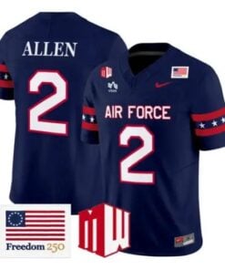 Owen Allen Jersey #2 Air Force Falcons 2026 Freedom 250 Vapor Stitched by My Store NCAA Football Jerseys