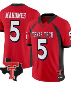 Patrick Mahomes Jersey #5 Texas Tech Red Raiders 2026 Texas Patch Stitched