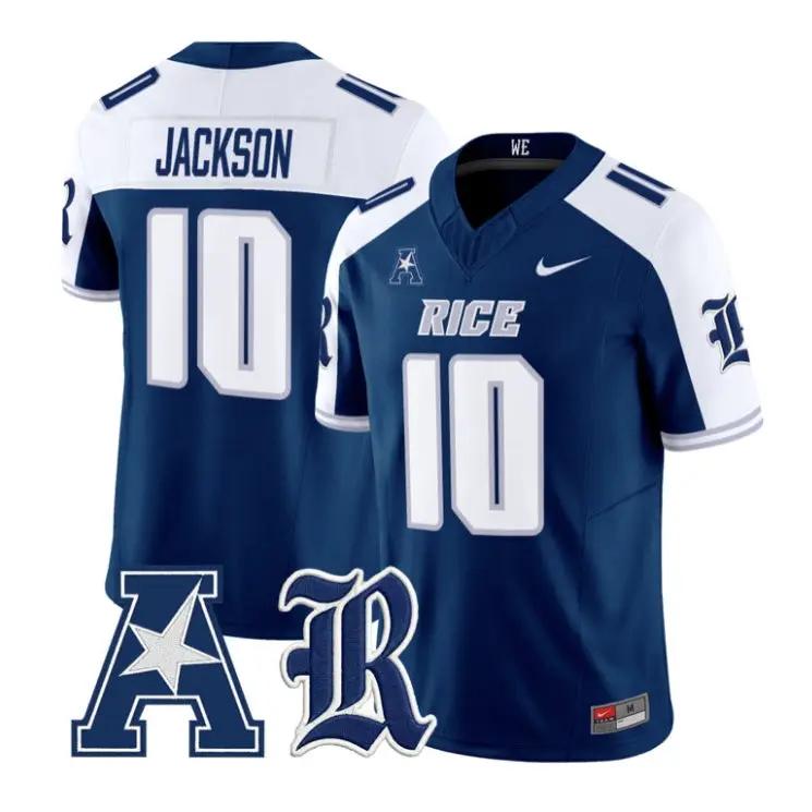 Quinton Jackson Jersey #10 Rice Owls 2026 Vapor Limited All Stitched by My Store NCAA Football Jerseys