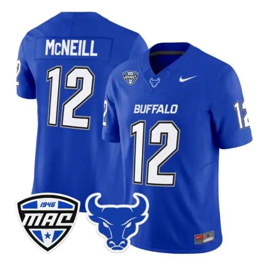 Qur'an Q McNeill Jersey #12 Buffalo Bulls 2026 All Stitched by My Store NCAA Football Jerseys