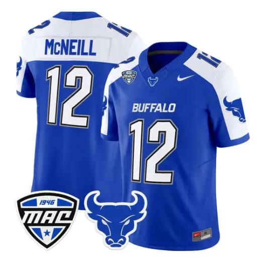 Qur'an Q McNeill Jersey #12 Buffalo Bulls 2026 All Stitched by My Store NCAA Football Jerseys