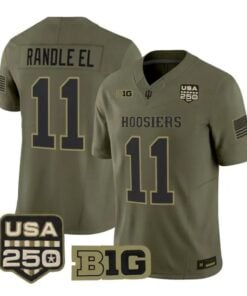 Randle El Jersey #11 Indiana Hoosiers 2026 Salute to Service All Stitched Olive by My Store NCAA Football Jerseys
