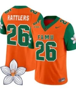 Rattlers Jersey #26 Florida A&M Rattlers Orange Blossom Classic Stitched by My Store NCAA Football Jerseys