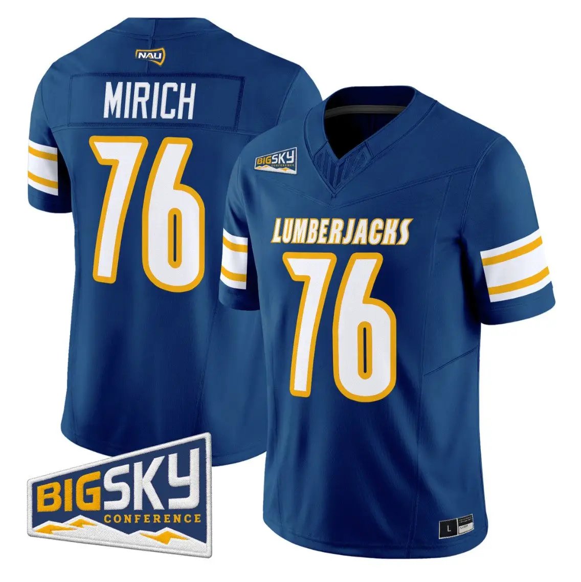 rex-mirich-jersey-76-northern-arizona-lumberjacks-2026-vapor-stitched-01 - Top Design Fan Rex Mirich Jersey #76 Northern Arizona Lumberjacks 2026 Vapor Stitched